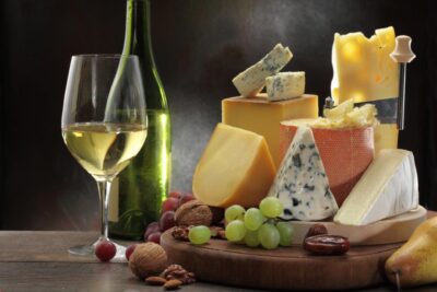 White Wine and Cheese Board