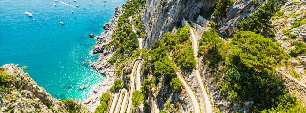 World,Famous,Via,Krupp,Seen,From,Above,In,Capri,Island.